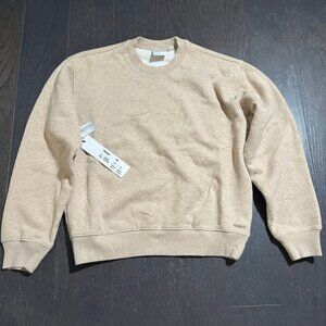 BNWT Aritzia cozy perfect crew in heather humus beige XSmall TNA sweatfleece